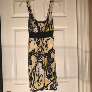 Black, White, and Yellow Dress.